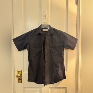 Unisex Navy Short Sleeve Vintage Uniform Shirt